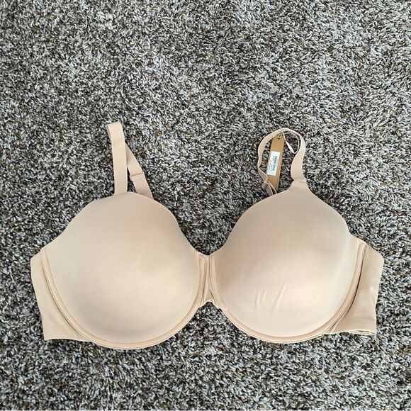 Skims Fits Everybody T-Shirt Bra Mica BR-UWR-2294 Nude Beige NWT 46D - Picture 1 of 5
